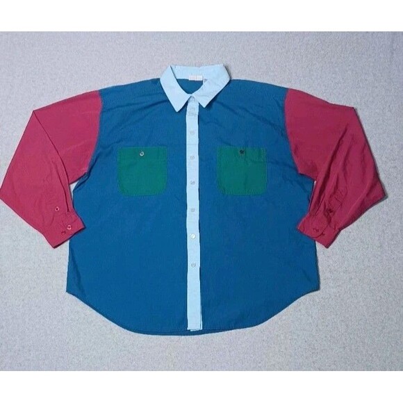 Cabin Creek Other - Vtg Cabin Creek 90s Colorblock Button Up Mens XL Retro Fresh Prince Hip Hop Swag